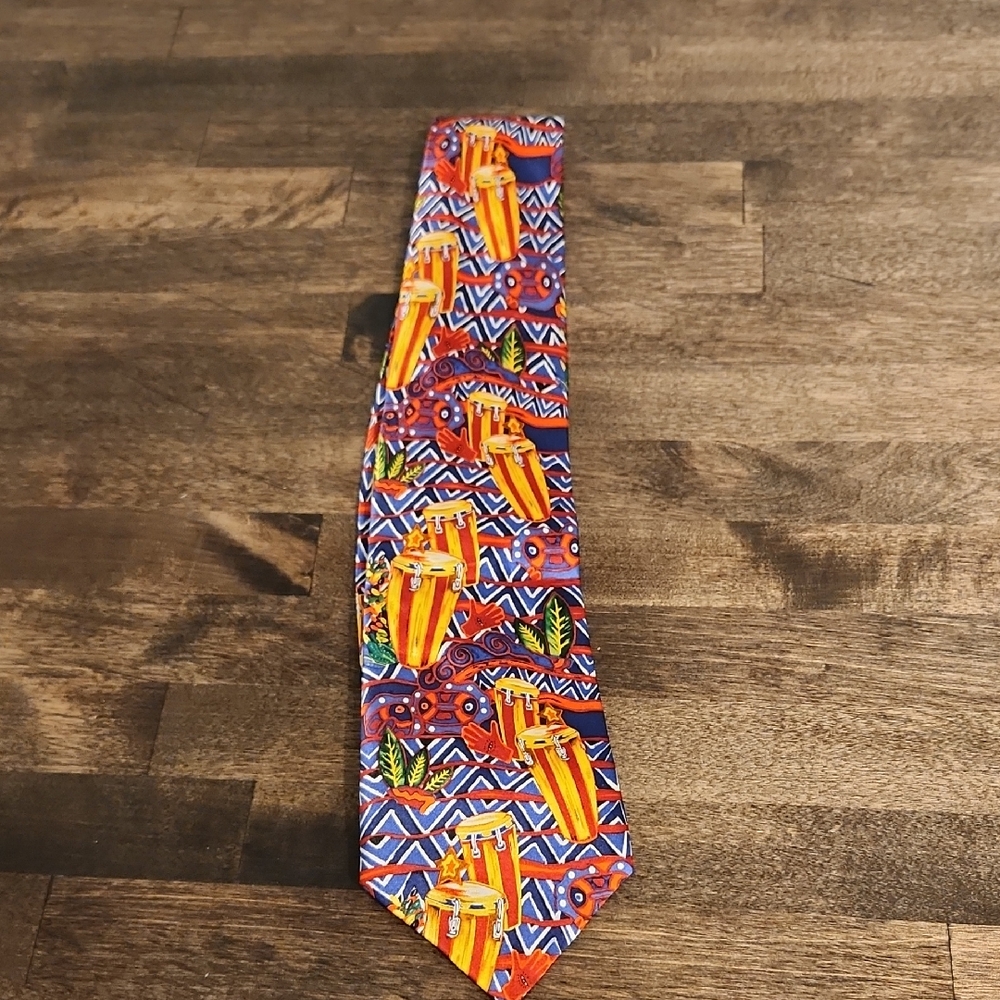 Carlos by Carlos Santana Primavera Bongo Drums Tie 100% Silk